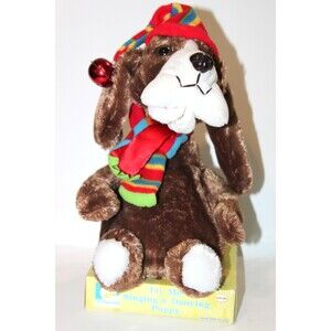 Dan Dee Singing Dancing Puppy Dog Plush 11" Animated Dances Only Holiday Decor